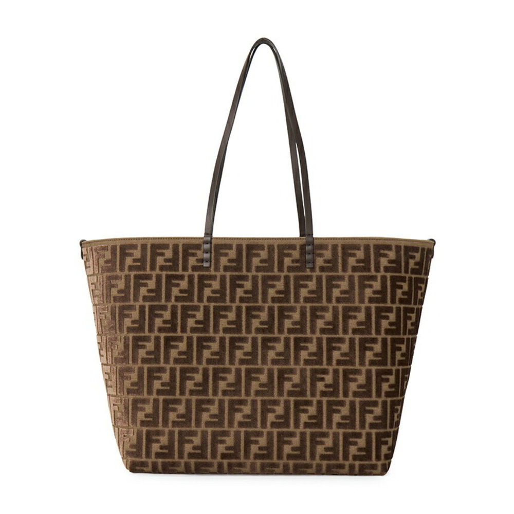 FENDI FF Jacquard Shopper Tote Shoulder Bag Brown